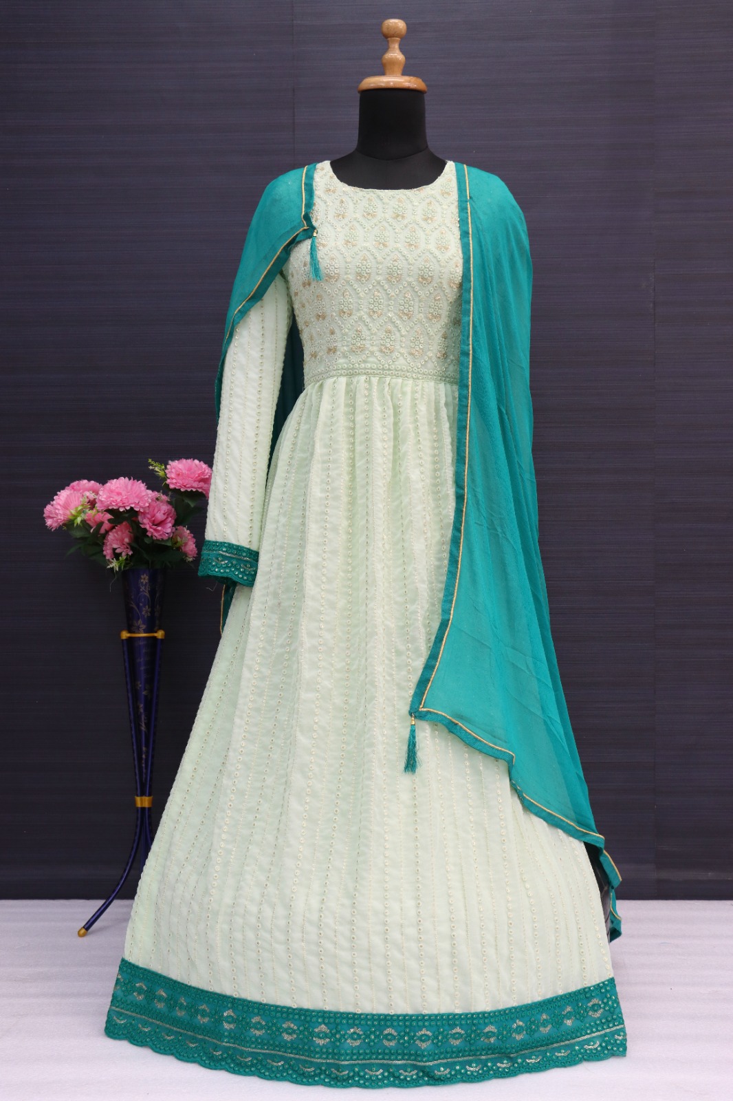 Nayra Cut Style Designer Shalwar Kameez Palazzo Suit Pakistani Indian Wedding Party Wear Heavy Embroidery Worked Long Anarkali Style Dresses